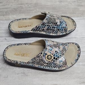Alegria Leather Printed Kylee Sandals Size 37